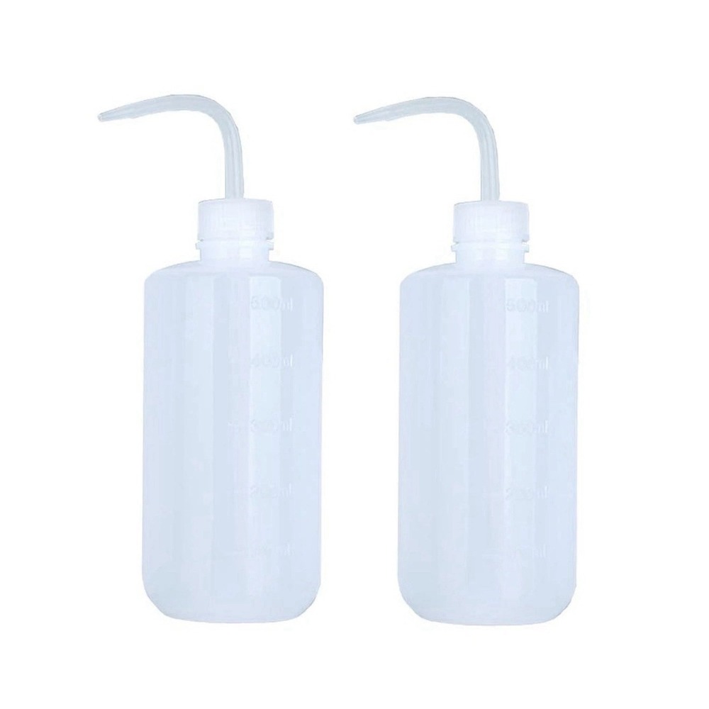 2 PCS 500ML 17.6OZ Plastic White Translucent Squeeze Wash Bottles with Gradua... - Picture 1 of 6
